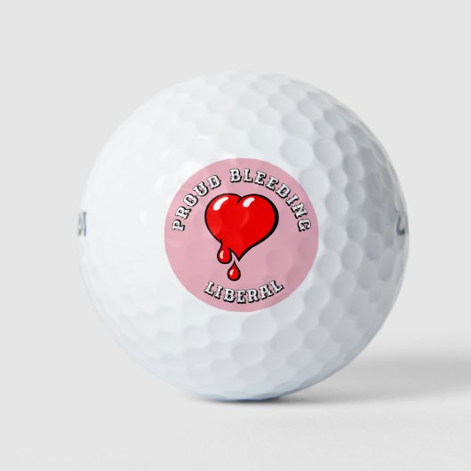 赤出血ハート 自由主義の ゴルフボール (正面)
