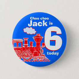 赤列車の誕生日4文字の名前の年齢ボタン 缶バッジ