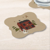 赤初期の植民地雪だるま ペーパーコースター (アングル)