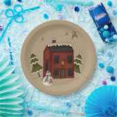 赤初期の植民地雪だるま ペーパープレート (パーティー)