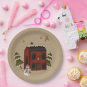 赤初期の植民地雪だるま ペーパープレート (パーティー)