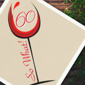 赤前向きワイングラス60だから何/ 60誕生日 スタンダードカクテルナプキン