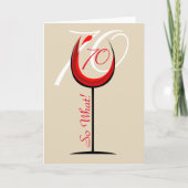 赤前向きワモダンイングラス70誕生日 カード (正面)