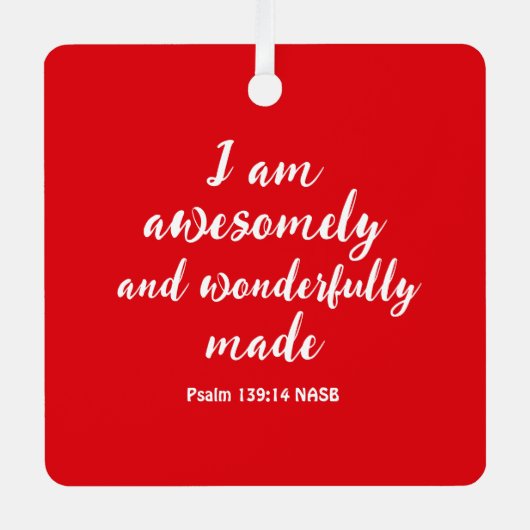 赤前向き聖書の肯定広場 メタルオーナメント (正面)