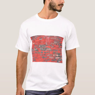赤剥ぎ取り古い煉瓦絵を描壁 Tシャツ