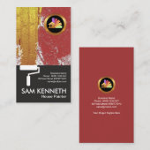 赤剥離壁金ゴールドブラシ仕上げ画家 名刺 (正面/裏面)