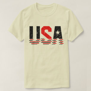 赤動揺してと黒のアメリカタイポグラフィ Tシャツ