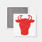 赤動揺して牛頭 マグネット (正面/裏面)