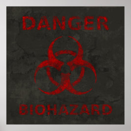 赤動揺して生物学的災害［有害物質］記号ポスター ポスター