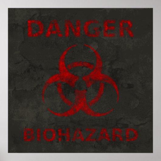 赤動揺して生物学的災害［有害物質］記号ポスター ポスター (正面)