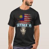 赤動揺して白と青の愛国虎の国旗 Tシャツ (正面)