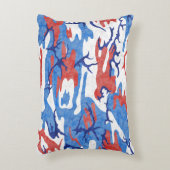 赤動揺して白と青の迷彩柄 アクセントクッション (正面(垂直))