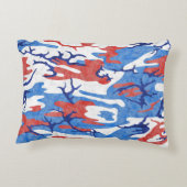 赤動揺して白と青の迷彩柄 アクセントクッション (裏面)