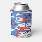 赤動揺して白と青の迷彩柄 缶クーラー (缶裏面)