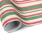赤動揺して白の緑のストライプ ラッピングペーパー (ロールコーナー)