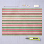 赤動揺して白の緑のストライプ 薄葉紙 (クラフト)