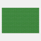 赤動揺して緑の白い小水玉模様パターン ラッピングペーパーシート (正面3)