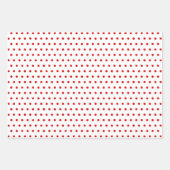 赤動揺して緑の白い水玉模様パターン ラッピングペーパーシート (正面2)