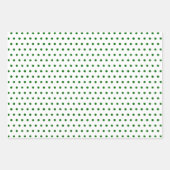 赤動揺して緑の白い水玉模様パターン ラッピングペーパーシート (正面)