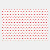 赤動揺して緑の白い水玉模様パターン ラッピングペーパーシート (正面)