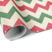 赤動揺して緑ジグザグパターン ラッピングペーパー (ロールコーナー)
