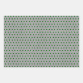赤動揺して緑ホワイトドットフェイクグレークラフト ラッピングペーパーシート (正面3)