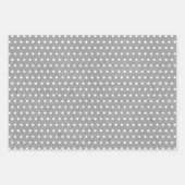 赤動揺して緑ホワイトドットフェイクグレークラフト ラッピングペーパーシート (正面)