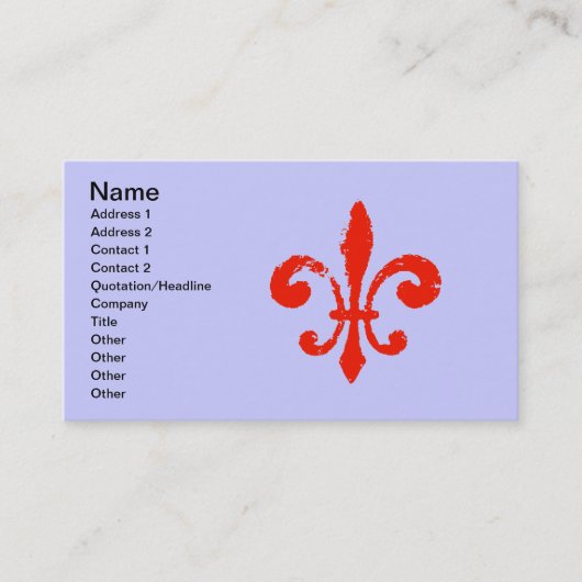 赤動揺して(紋章の)フラ・ダ・リ 名刺 (正面)