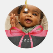 赤包まれたで |写真クリスマス セラミックオーナメント (裏面)