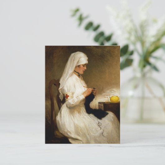 赤十字からのナースのポートレート ポストカード (スタンド正面)