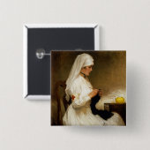 赤十字からのナースのポートレート 缶バッジ (正面&裏面)