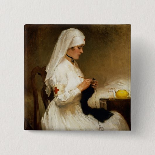 赤十字からのナースのポートレート 缶バッジ (正面)