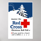 赤十字のクリスマスの電話に応転がえる ポスター (正面)