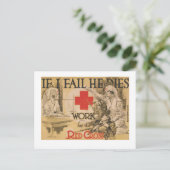 赤十字のポスター – もし私は彼が死ぬまで失敗 ポストカード (スタンド正面)