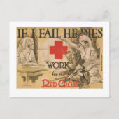 赤十字のポスター – もし私は彼が死ぬまで失敗 ポストカード (正面)