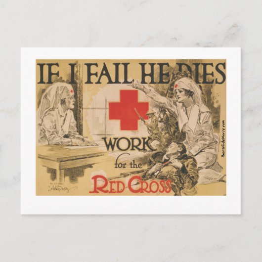 赤十字のポスター – もし私は彼が死ぬまで失敗 ポストカード (正面)