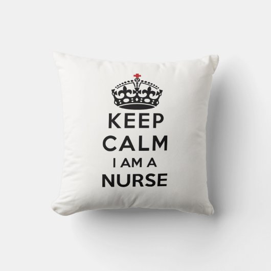 赤十字の王冠 Keep Calm 私は看護師です クッション (正面)