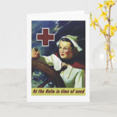 赤十字ポスター – ナースアットザヘルム カード (黄色い花)