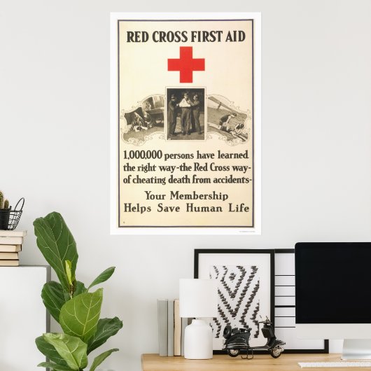 赤十字応急処置 ポスター (ホームオフィス)