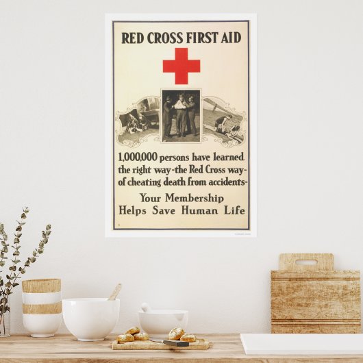赤十字応急処置 ポスター (キッチン)