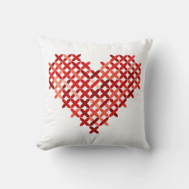 赤十字縫いルックハートリバーシブルカントリー クッション