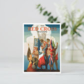 赤十字誌がWWI兵士を特集 ポストカード (スタンド正面)