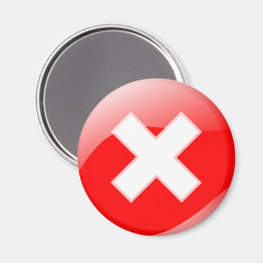 赤十字No X間違った記号 マグネット (正面/裏面)