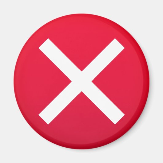 赤十字No X間違った記号 マグネット (正面)