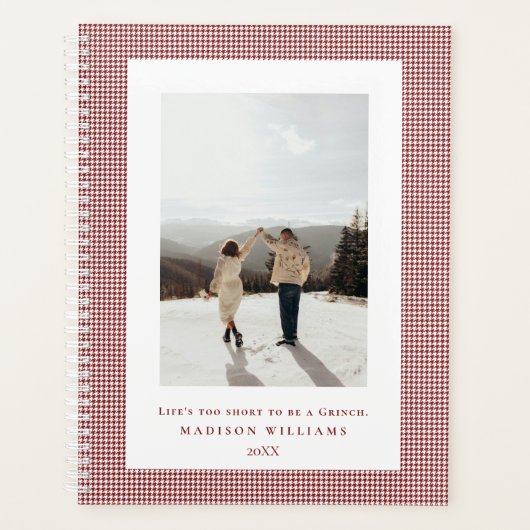 赤千鳥格子の枠の写真 プランナー手帳 (正面)