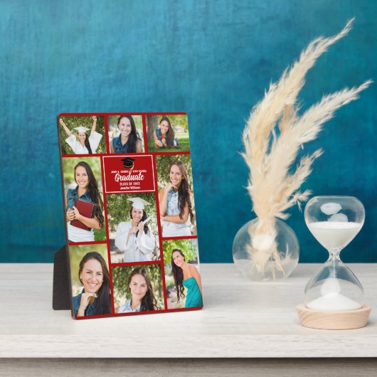 赤卒業コラージュカスタム2023年卒業写真 フォトプラーク (側面)