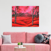 赤南西抽象芸術絵を描景観 キャンバスプリント (インサイチュ (リビング))