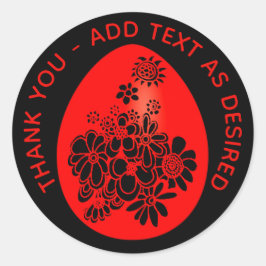 赤卵ジンジャーパーティーステッカー赤黒カスタマイズ ラウンドシール