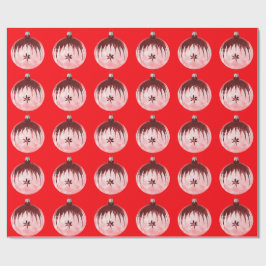 赤及びピンクのオーナメント包装紙 ラッピングペーパー