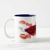 赤及び海軍ロブスター及び小魚11ozのマグ ツートーンマグカップ (左)